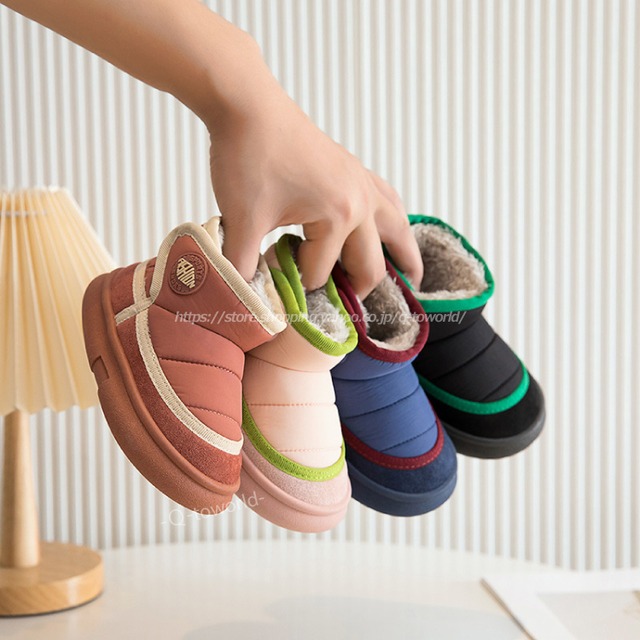 【13㎝-19㎝】スノーブーツ　ブーツ　もこもこ　あったか　オシャレ　靴　シューズ　韓国版 カジュアル　子供靴　キッズ靴　