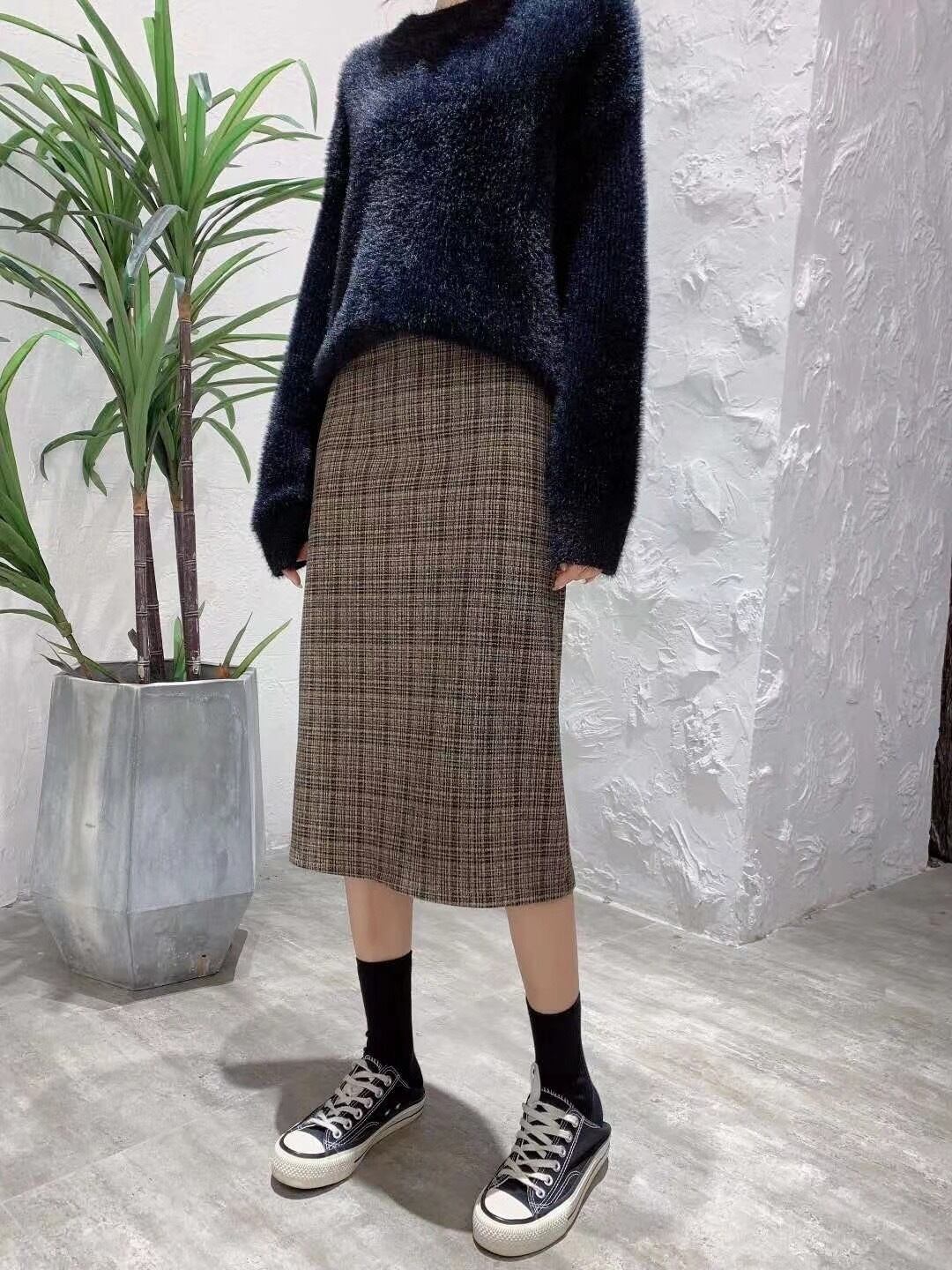 チェックタイトスカート