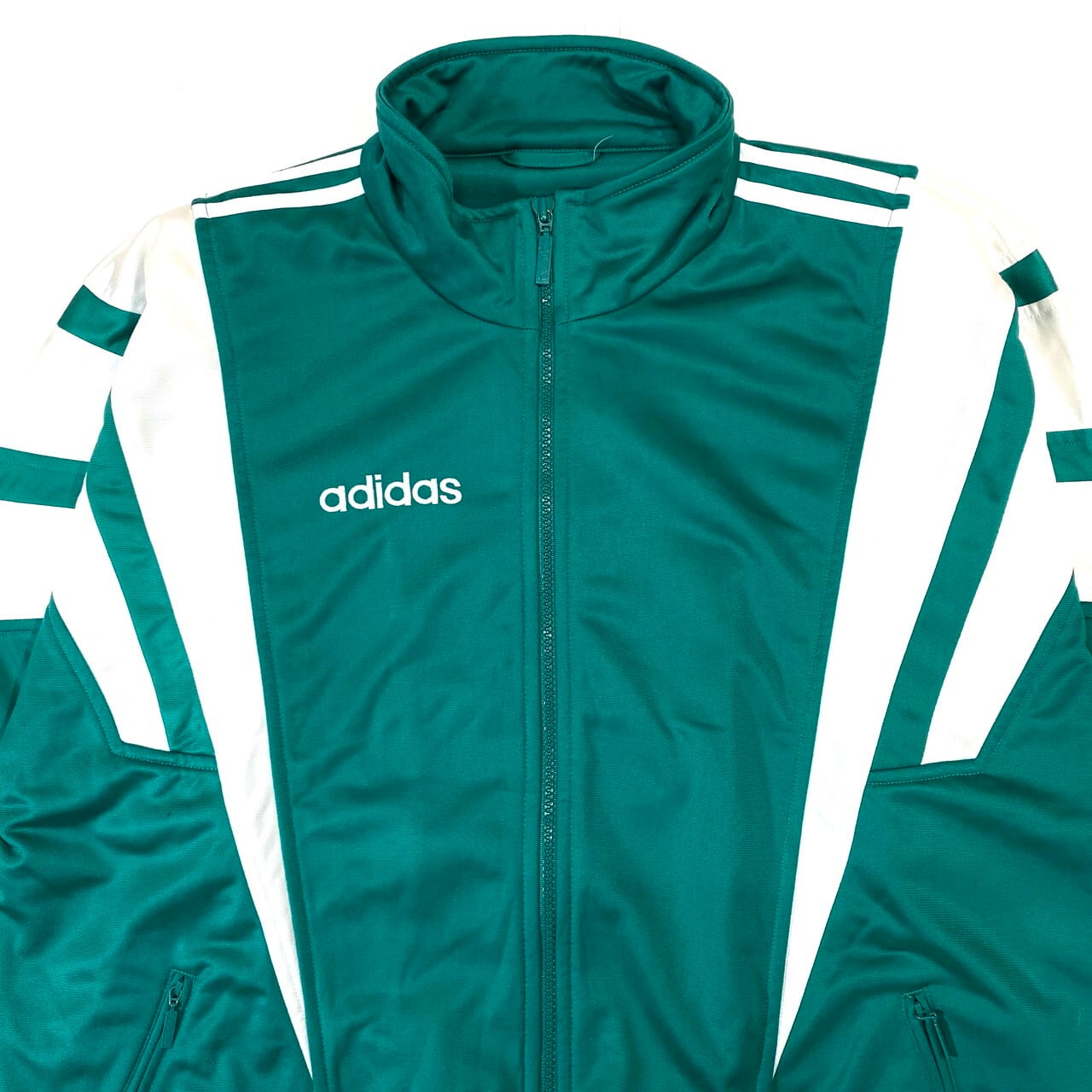 90年代 ビンテージ アディダス ジャージ トラックジャケット メンズXL 古着 adidas ヴィンテージ 90s  エメラルドグリーン×ホワイト【ジャージ・トラックジャケット】 | cave 古着屋【公式】古着通販サイト