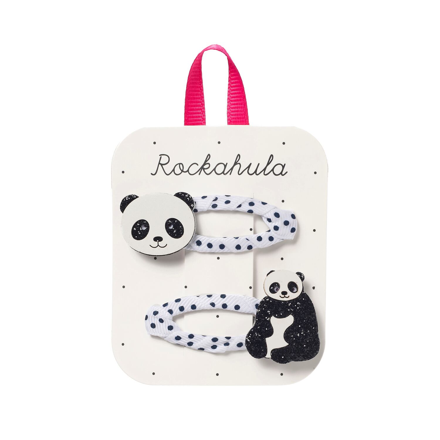 H2565W:Polly Panda Clips-WHITE
