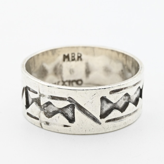 Geometric Design Cutting Band Ring #19.0 / Mexico