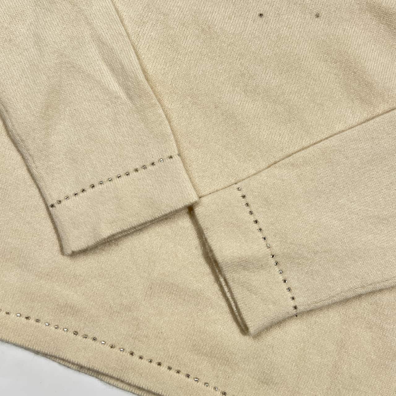 カシミヤ100% Bellebonita ベルボニータ ビーズ ニット セーター S/アイボリー レディース