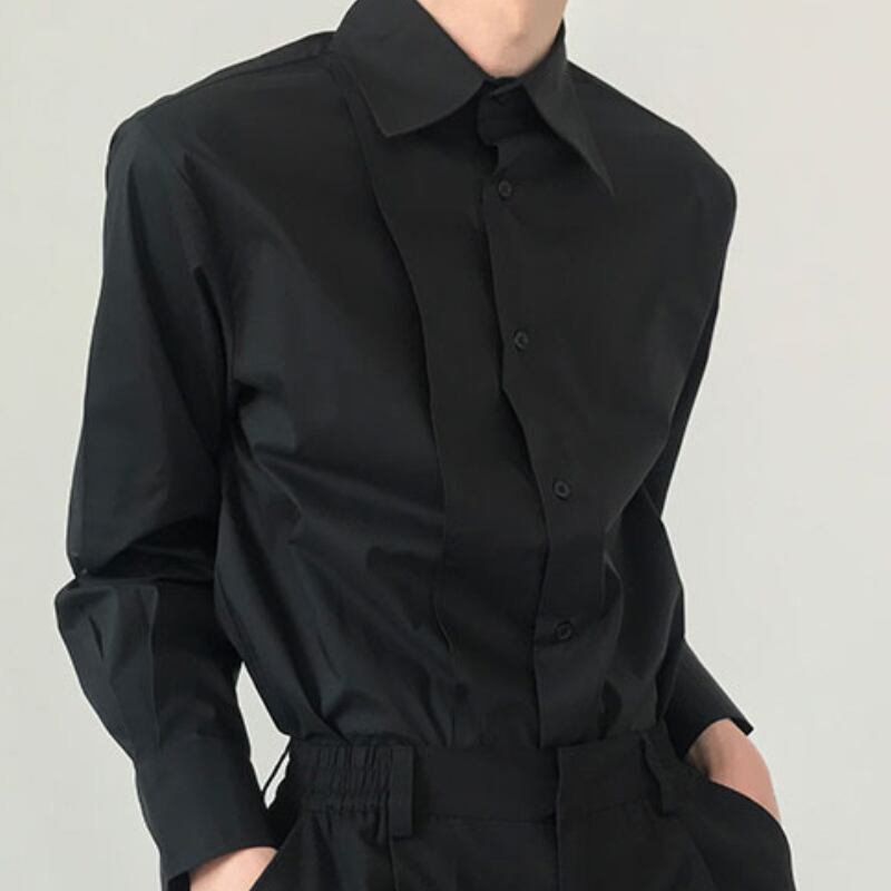 プリーツフロントデザインシャツ MTO0085