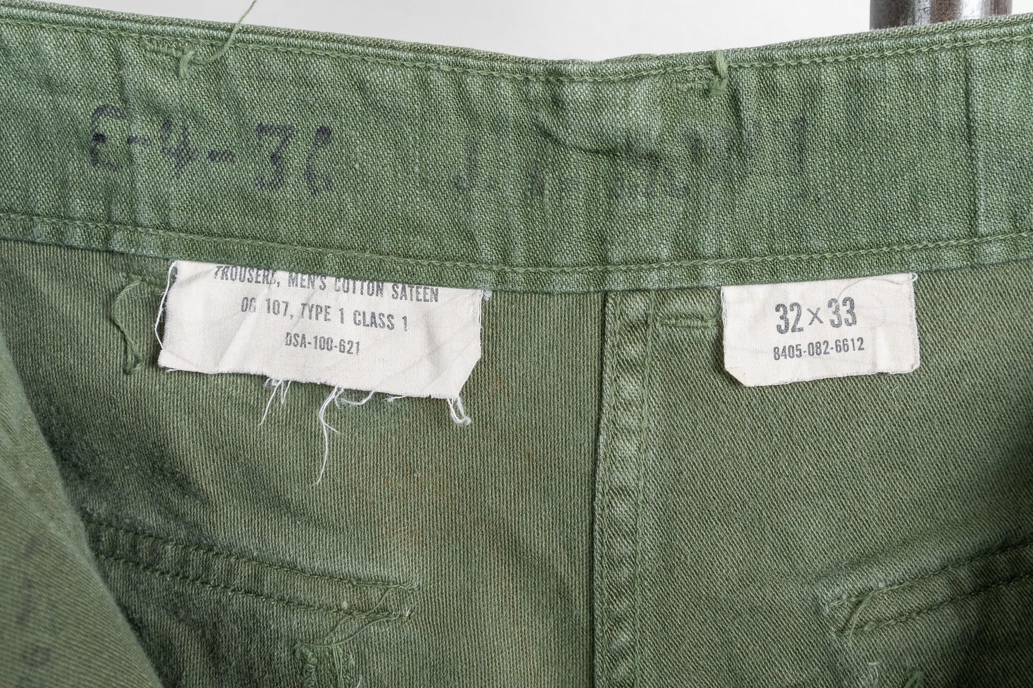 32×33】U.S.Army Utility Trousers OG-107 Used 実物 米軍 ベイカー