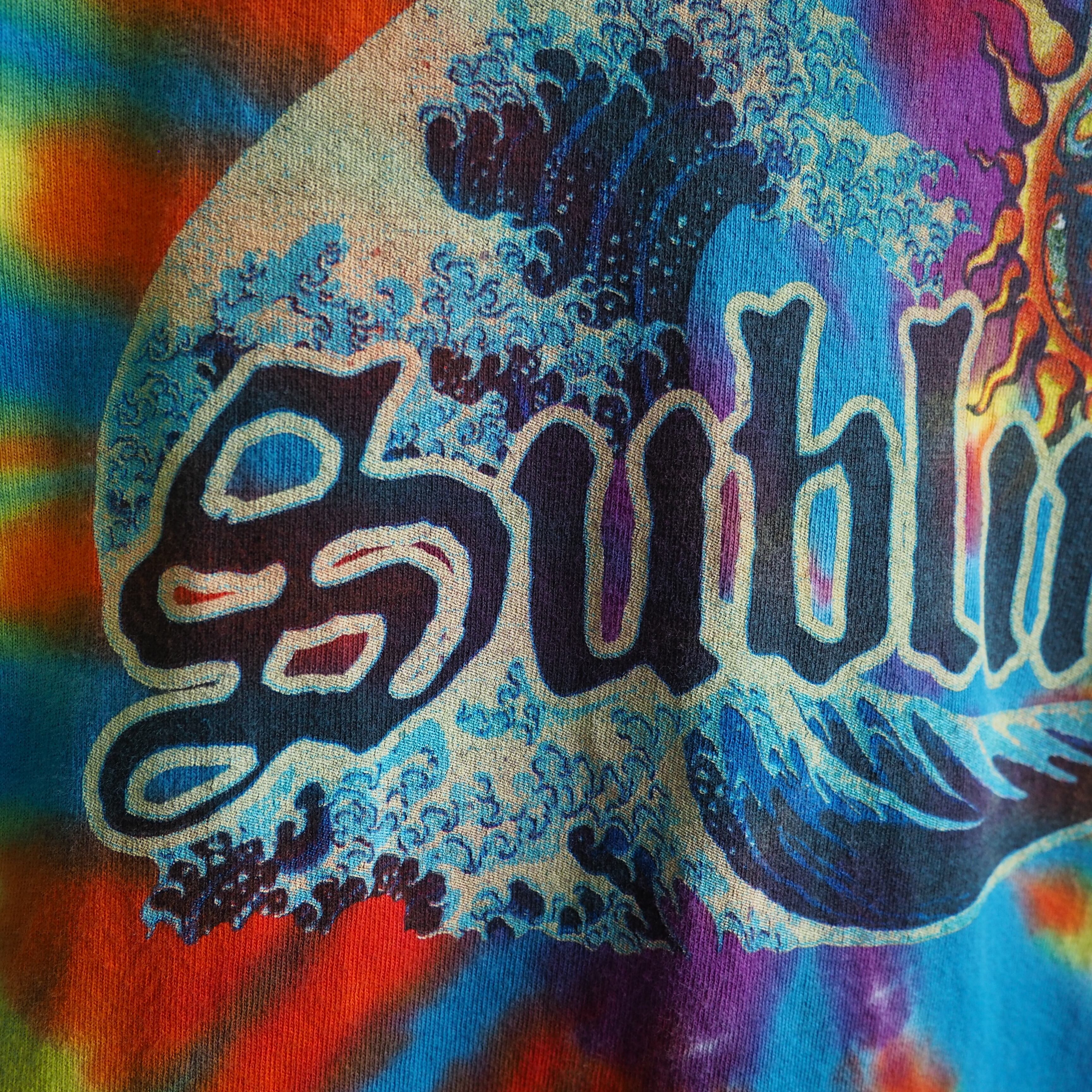 ” Sublime ” Sun and Waves Tie dye dyeing loose Tee