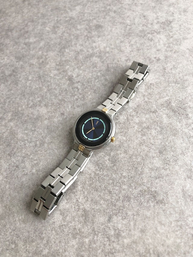 Yves Saint Laurent イヴ・サンローラン 腕時計 シルバー×ブルー YSL ステンレススチール コンビカラー vintage ヴィンテージ オールド 3x8viy