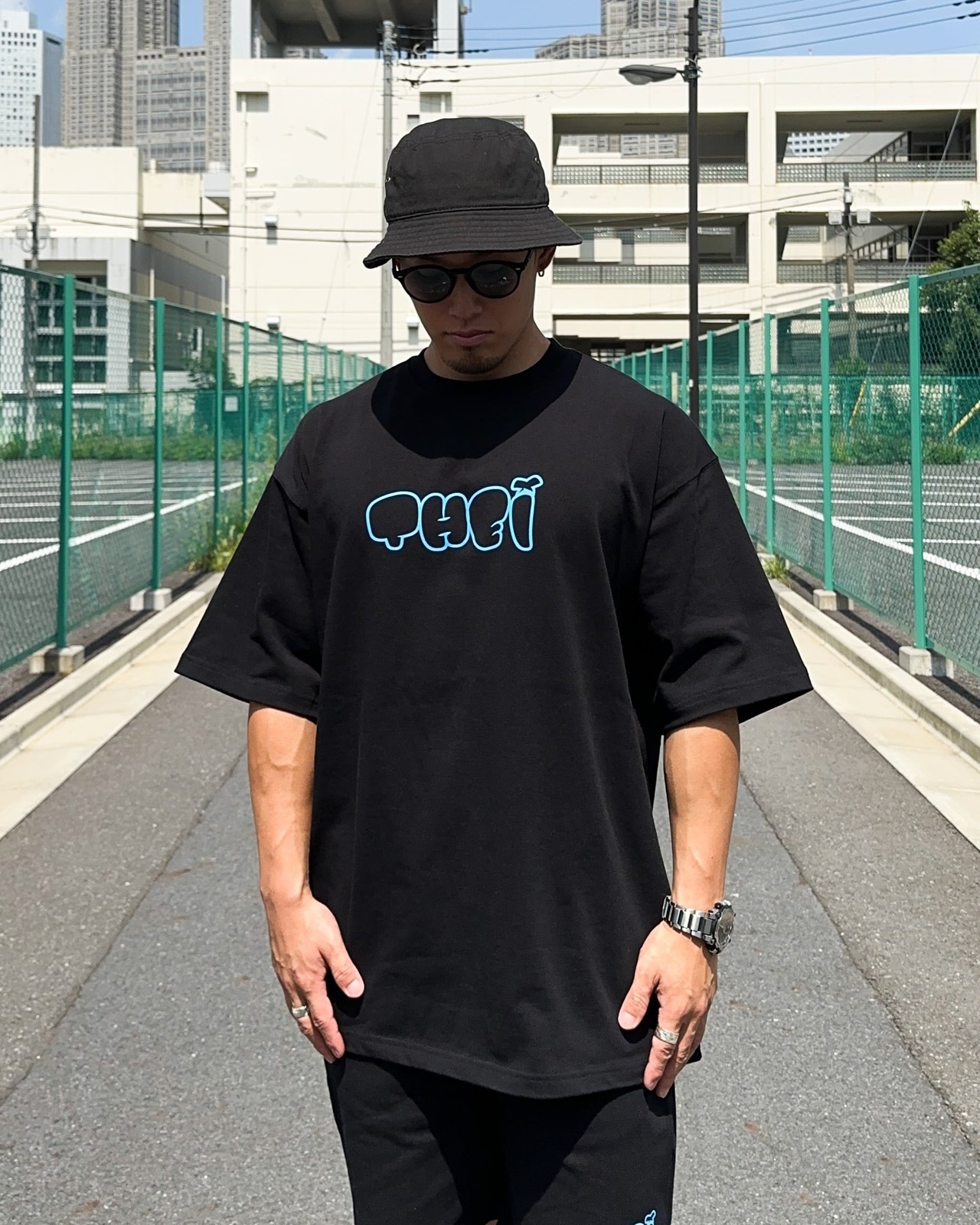 BUBBLE MAGNUM WEIGHT BIG SILHOUETTE T-SHIRT - BLACK