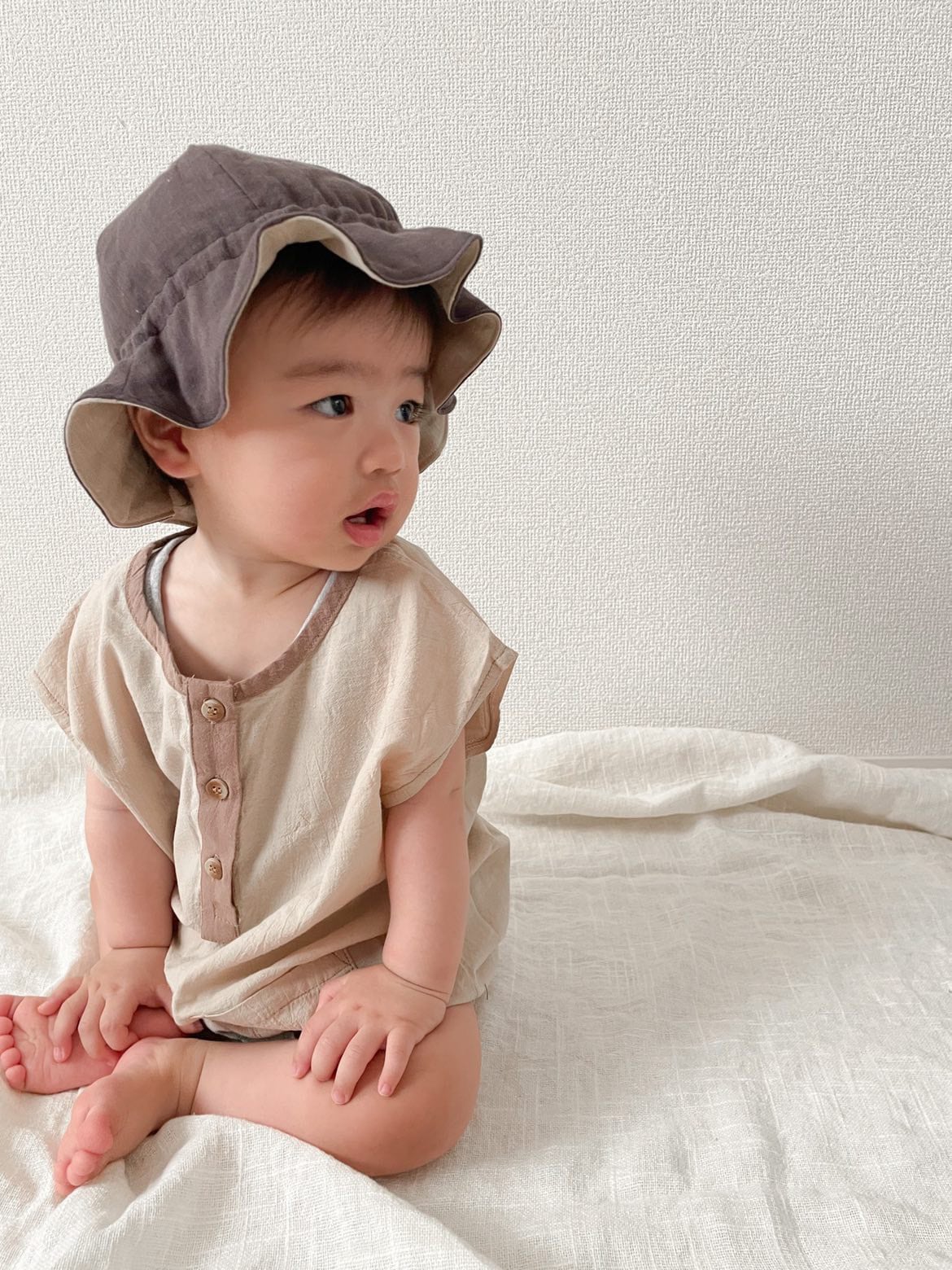 スラブブラックの柔らかチューリップハット | Ks room ベビースタイ