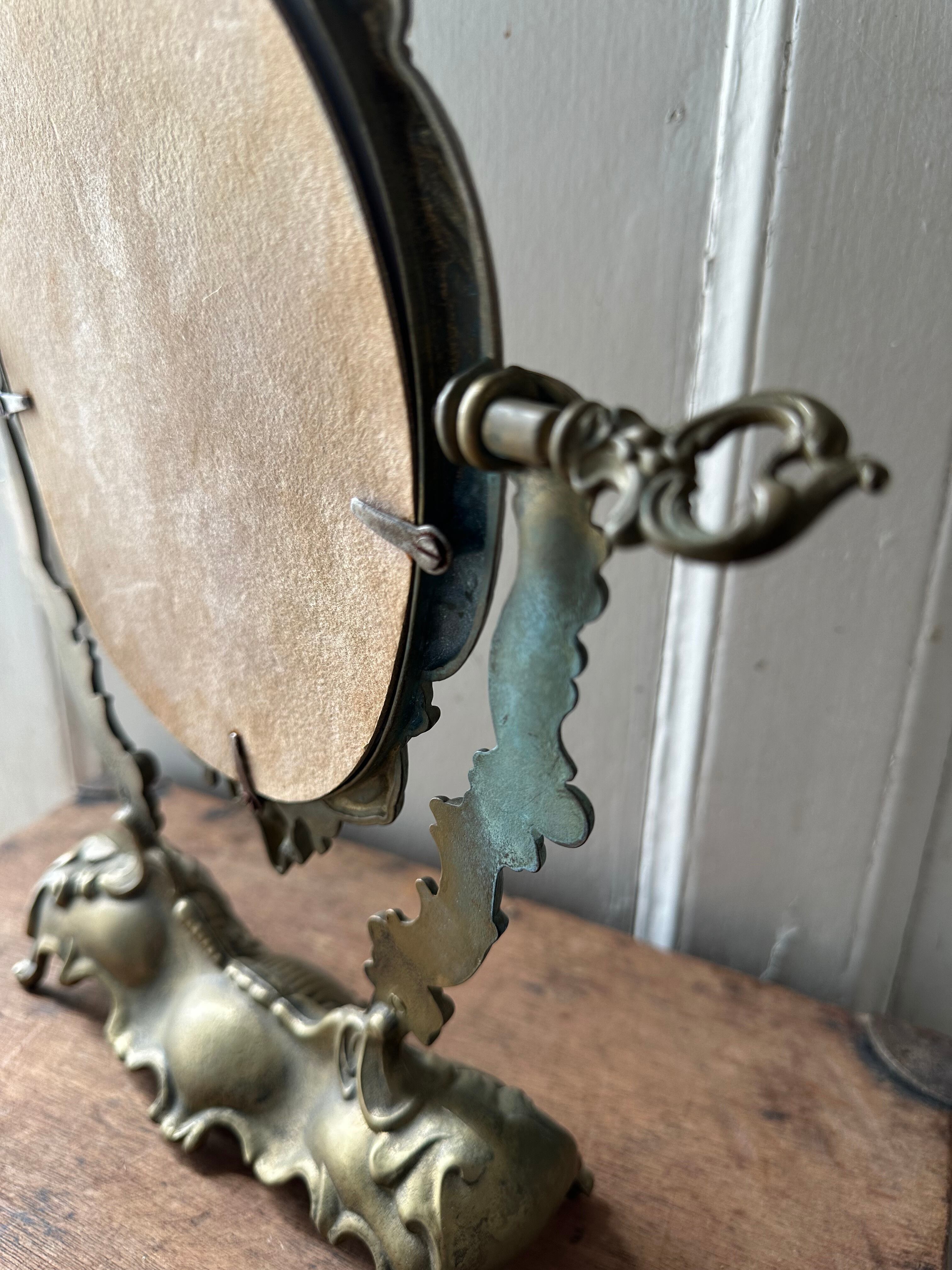 フランスアンティーク天使の卓上ミラー 鏡 | Brocante de La Cocotte