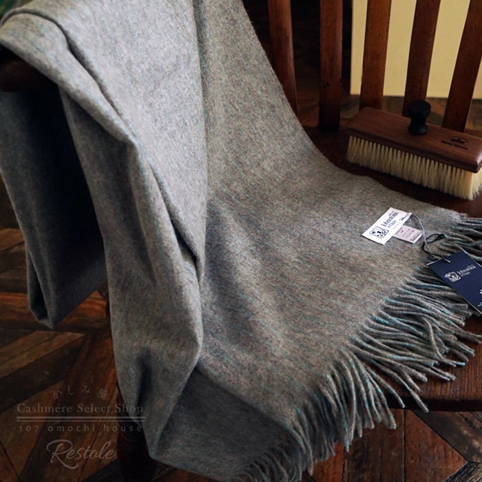 《Ron Herman別注》ジョンストンズ・カシミヤ大判ストール カシミヤ100% ロンハーマン#011