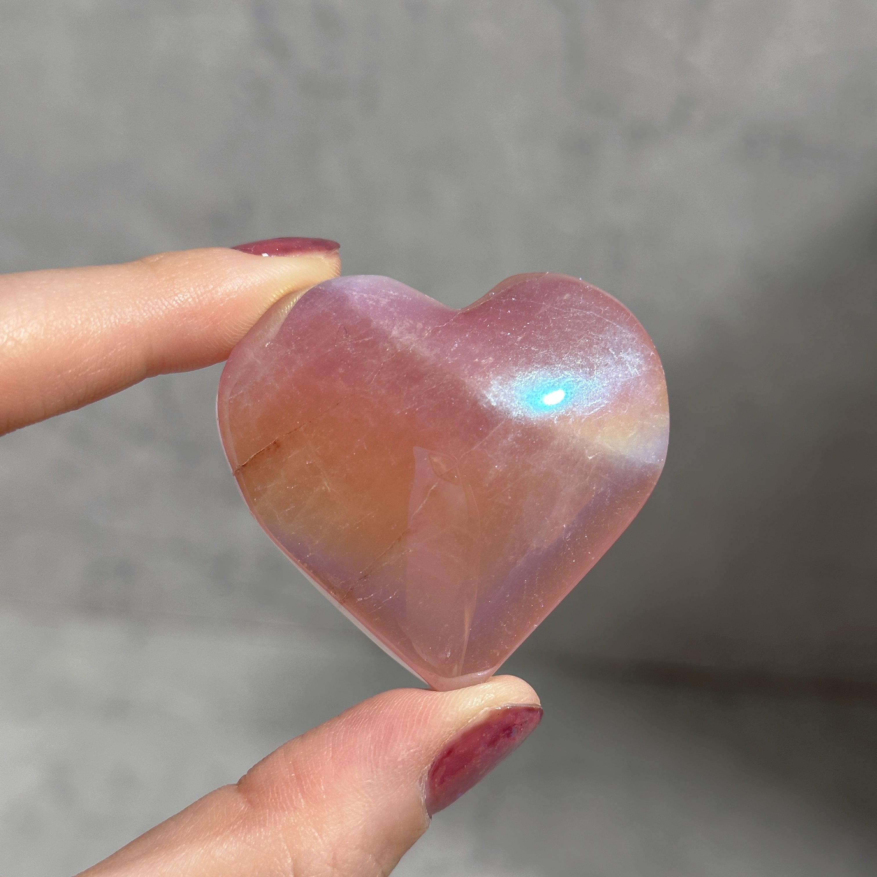 エンジェルオーラハートローズクォーツ 178g 天然石 パワーストーン エンジェルオーラローズクォーツ ハート21♡Angel Aura Rose Quartz