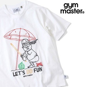 gym master ジムマスター 7.4oz LET'S DO FUN 刺繍Tシャツ｜LOVE＆PEACE ワンポイント刺繍 コットン100% 半袖TEE G721704 ホワイト