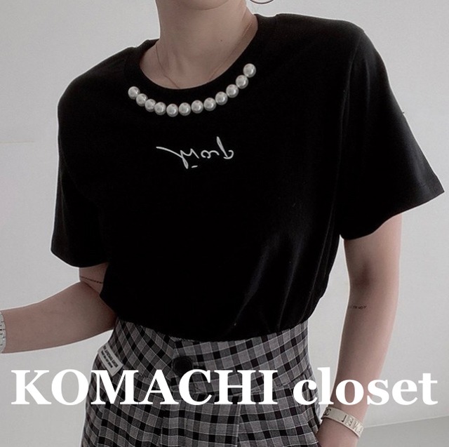 【送料無料】 パール付きTシャツ デイリーユース 白 ホワイト 黒 ブラック ベージュ モノトーン 韓国 レディース  オルチャン トップス 半袖 ラウンドネック かわいい 大人可愛い きれいめ 上品 おしゃれ こなれ感 キュート  個性的 クール 抜け感 フェミニン ナチュラル ベーシック オトナ女子 大人女子 プリント ストリート ヘルシー 夏  休日 ライブ コンサート フェス デート 着回し 普段使い   楽ちん 体型カバー トレンド 流行 インスタ映え フリーサイズ