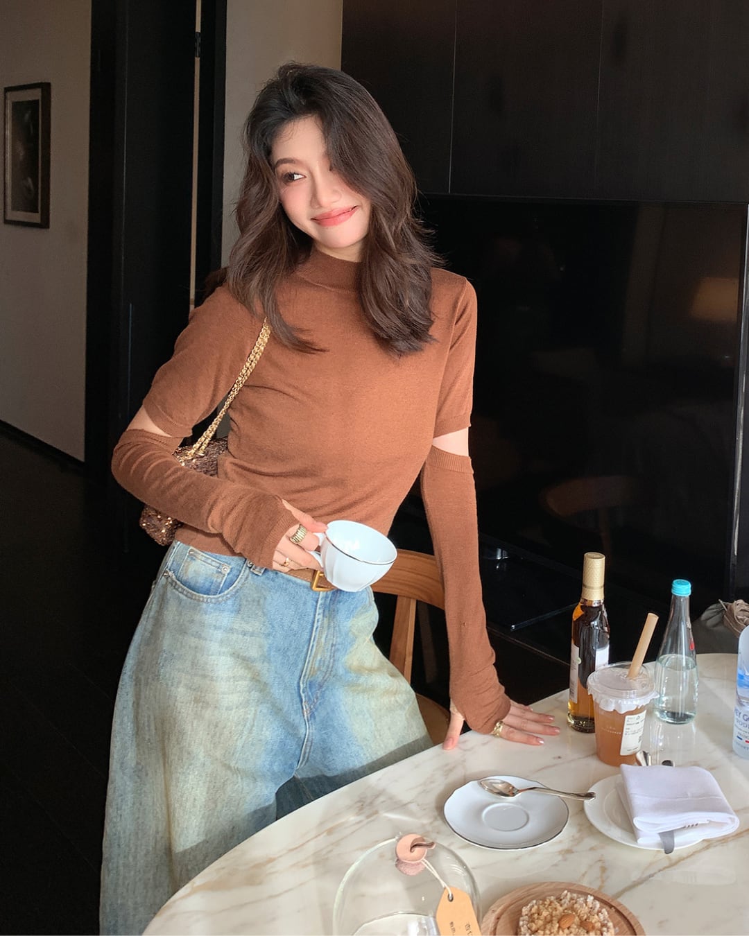 カットアウトスリーブニット A25028