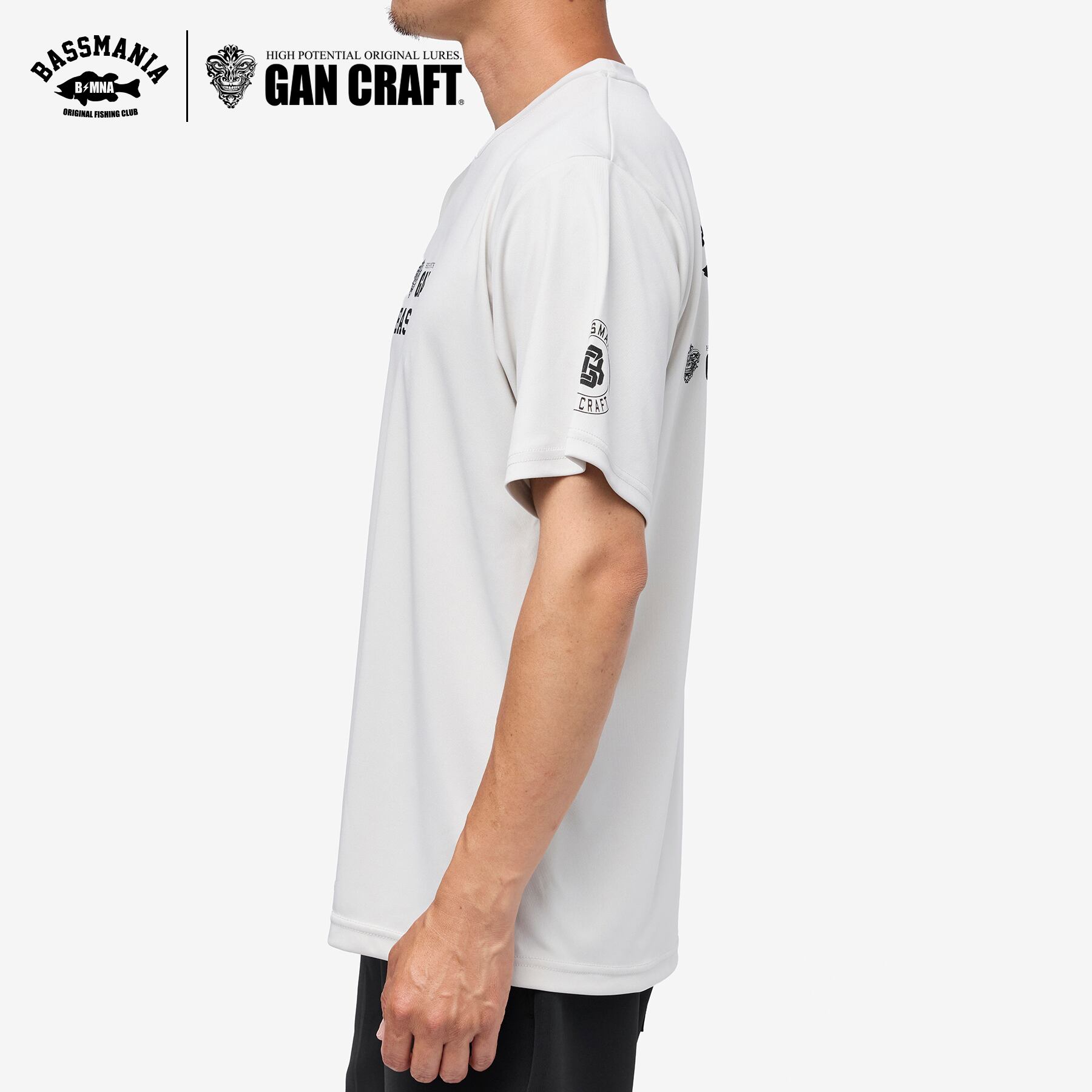 GANCRAFT×BASSMANIA】GANMANIA LOGO ドライTシャツ ［FROST GRY