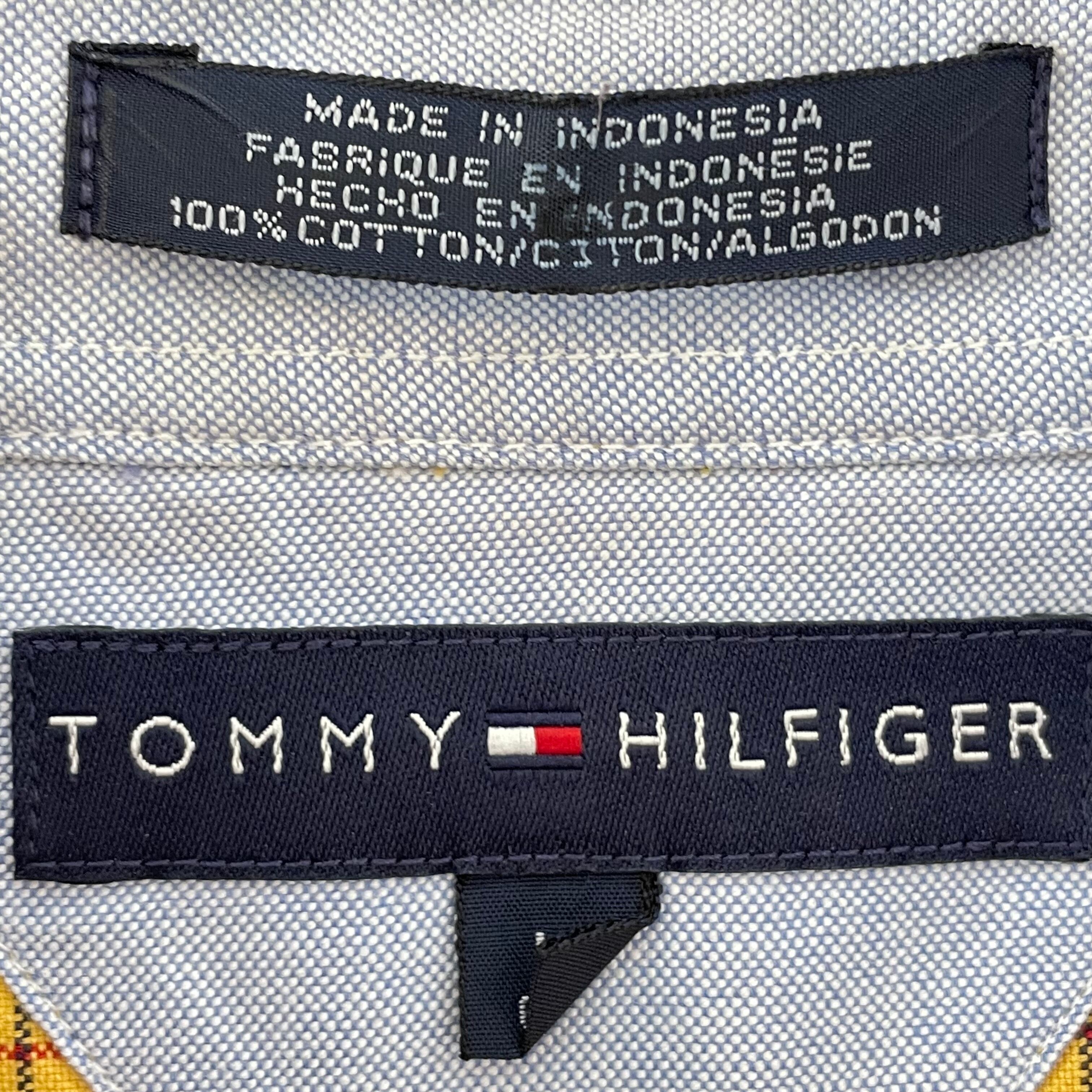 Tommy Hilfiger】長袖シャツ 刺繍ロゴ ボタンダウン 黄色 チェック柄