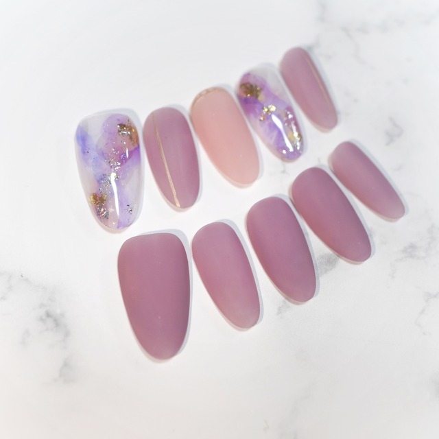 #594 バイオレットキャンディ／XY163  繰り返し使えるネイルチップ