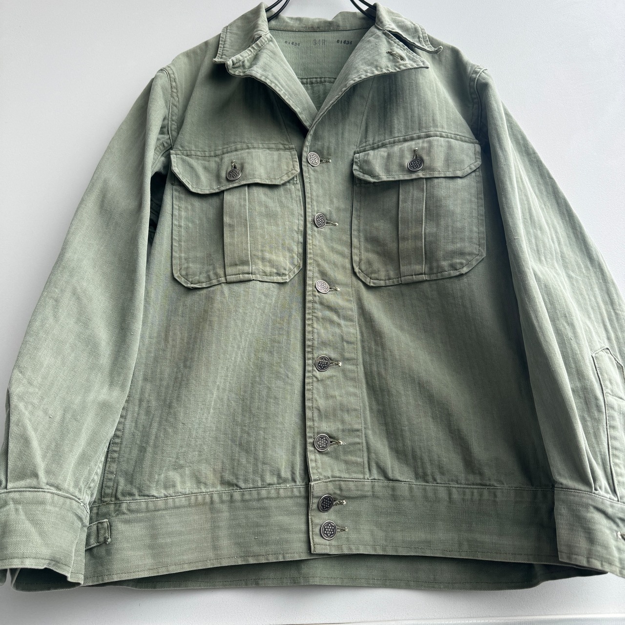 US Army M-41 HBT シャツジャケット 34R 40s 画像4