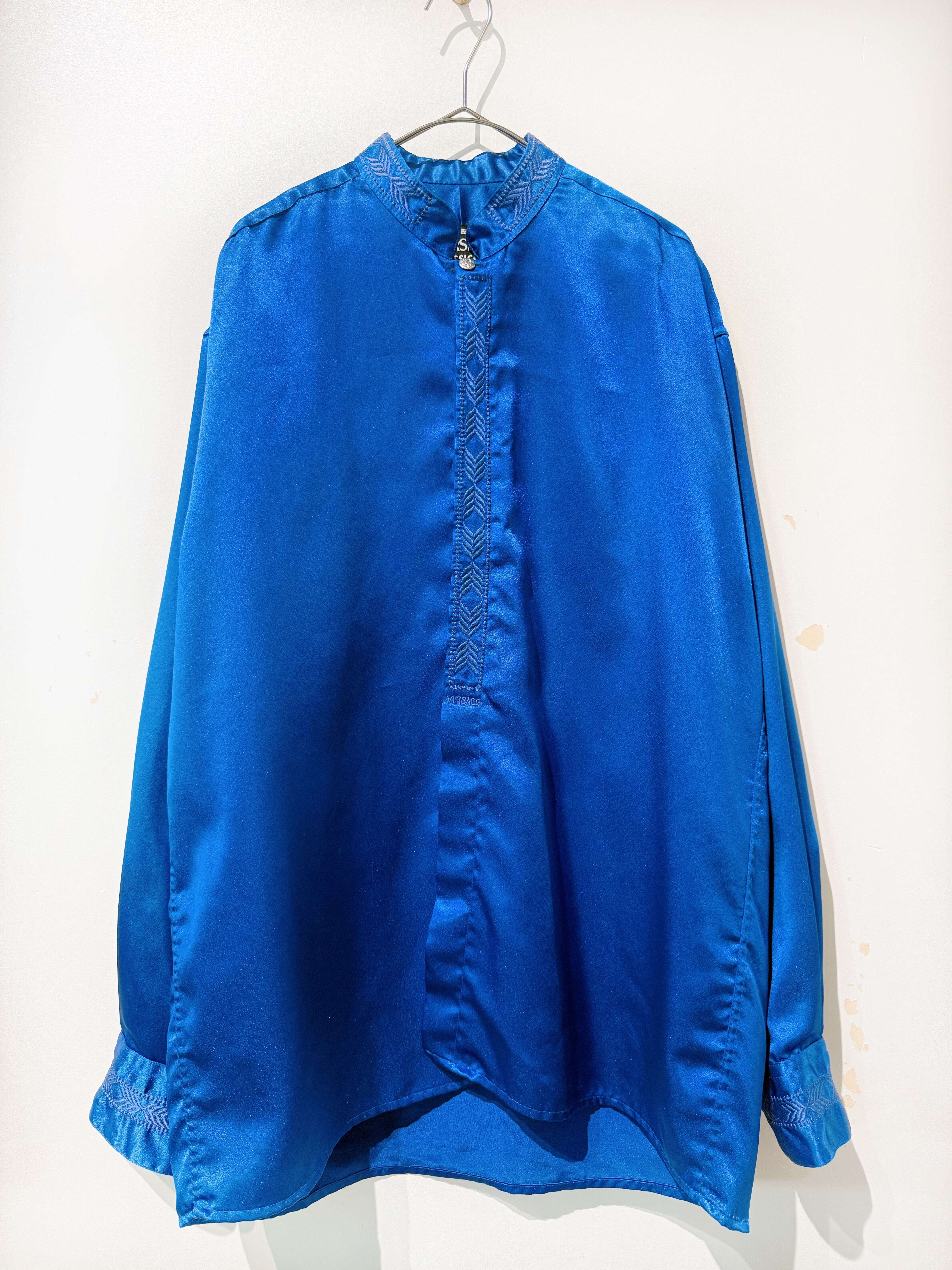 (SH909)90’s VERSACE stand collar shirt