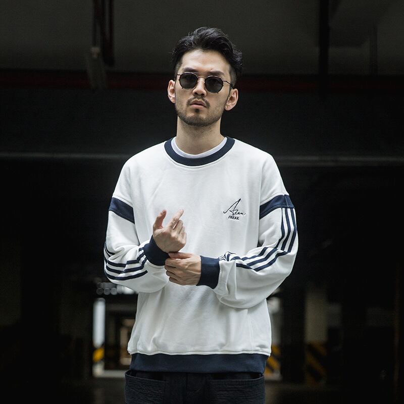 ロード、ヴィンテージ秋、新しい3バーステッチスポーツセーターメンズエッセイユース人気ルーズカップルジャケットトレンド オータム 秋物 ビンテージ hip6-161142742571743