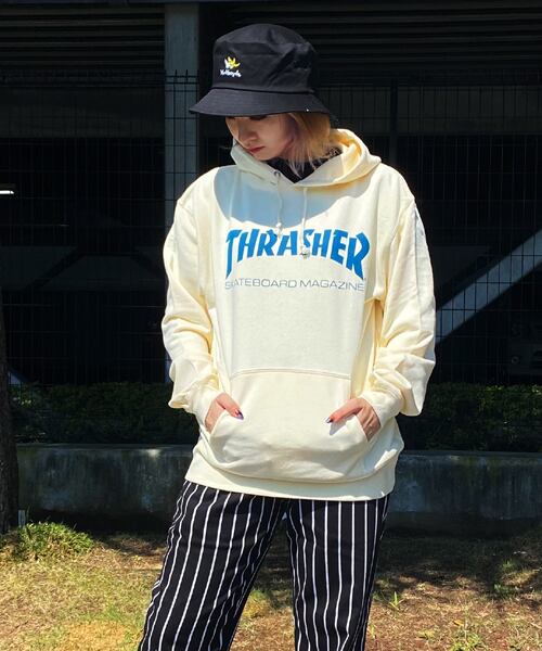 THRASHER(スラッシャー) MAG LOGO HOODIE SWEAT PARKA マグロゴ パーカー ナチュラル/ブルー TH8501PL