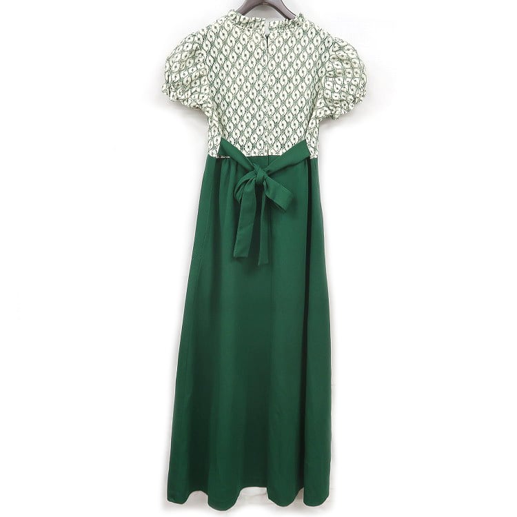 USED USA古着 グアテマラ刺繍 ワンピース コットン 緑 vintage