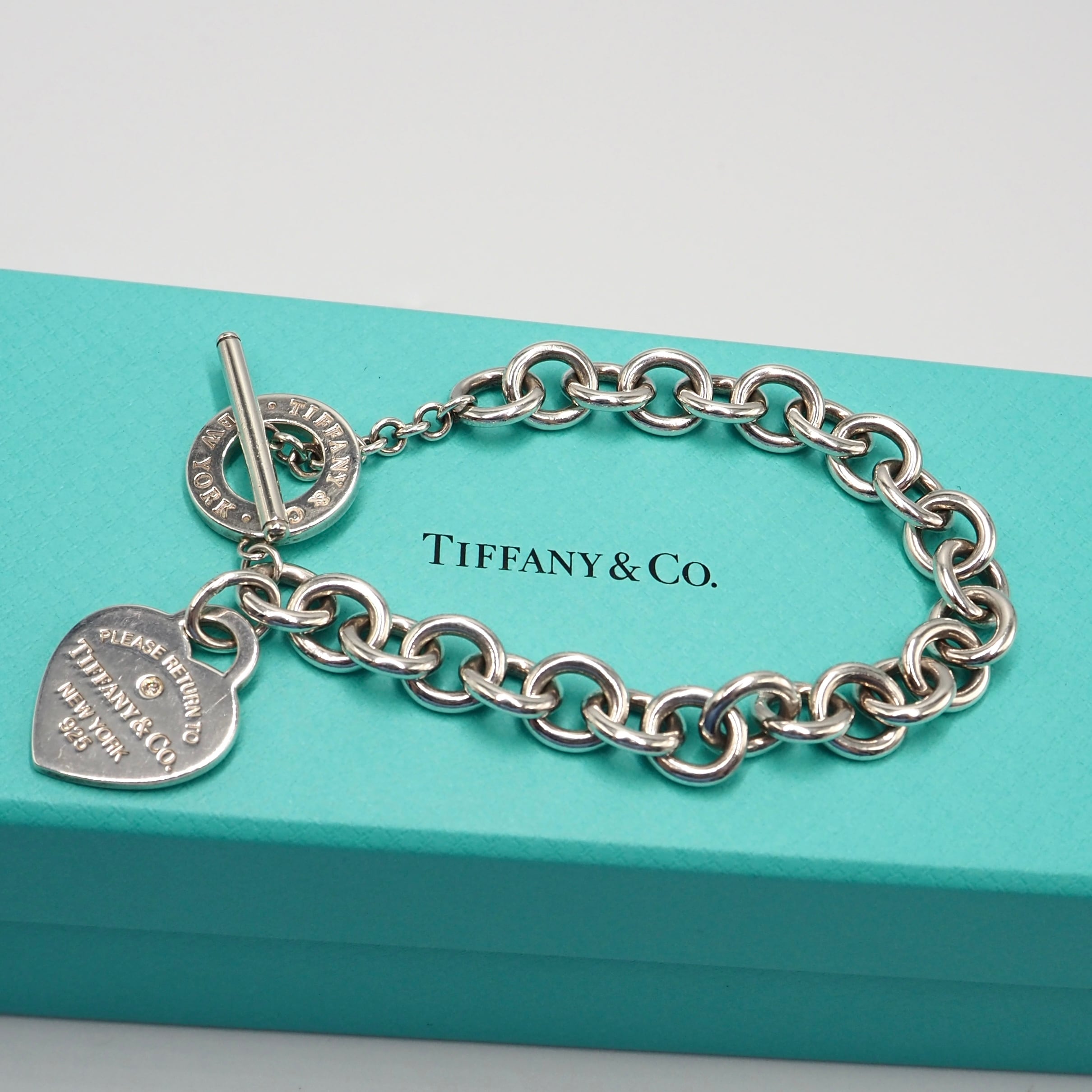 Tiffany&Co. ハートタグ トグル ブレスレット ダイヤ シルバー925 ティファニー 付属品付き