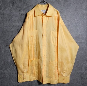 Yellow pleated Cuba shirt