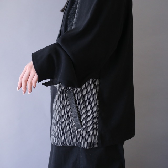 multi fabric switching design special easy tailored jacket