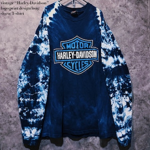 【 doppio】vintage “Harley-Davidson” logo print design long sleeve T-shirt