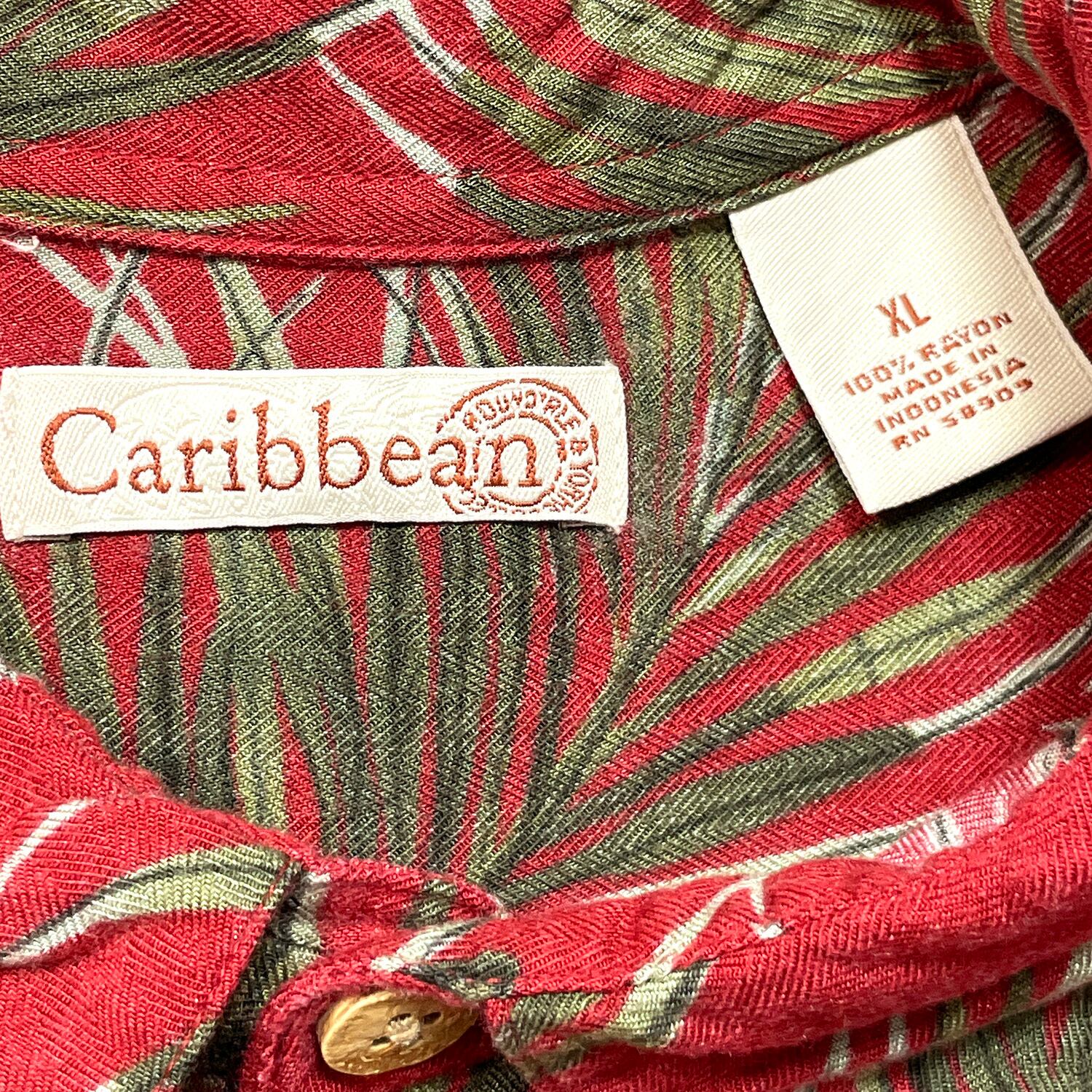 USA 古着 Caribbean カリビアン レーヨン アロハシャツ ハワイアン