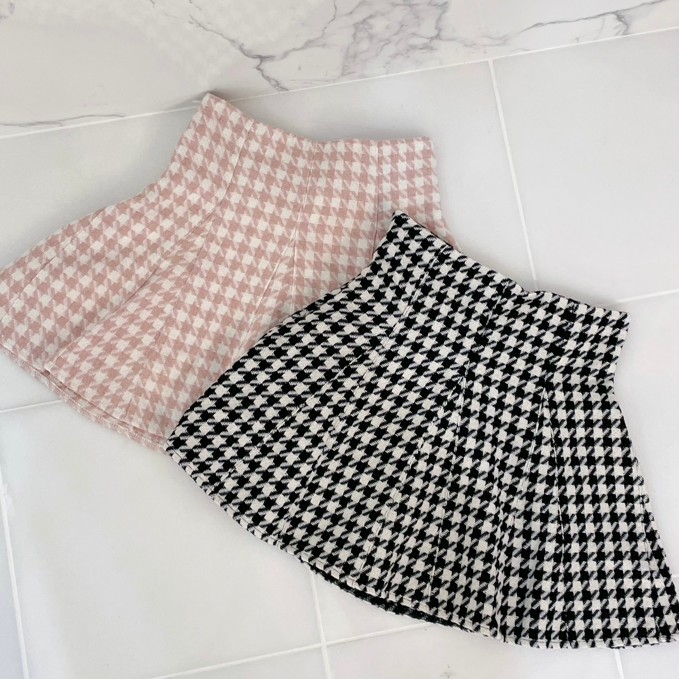 Lumignon houndstooth high waist skirt-