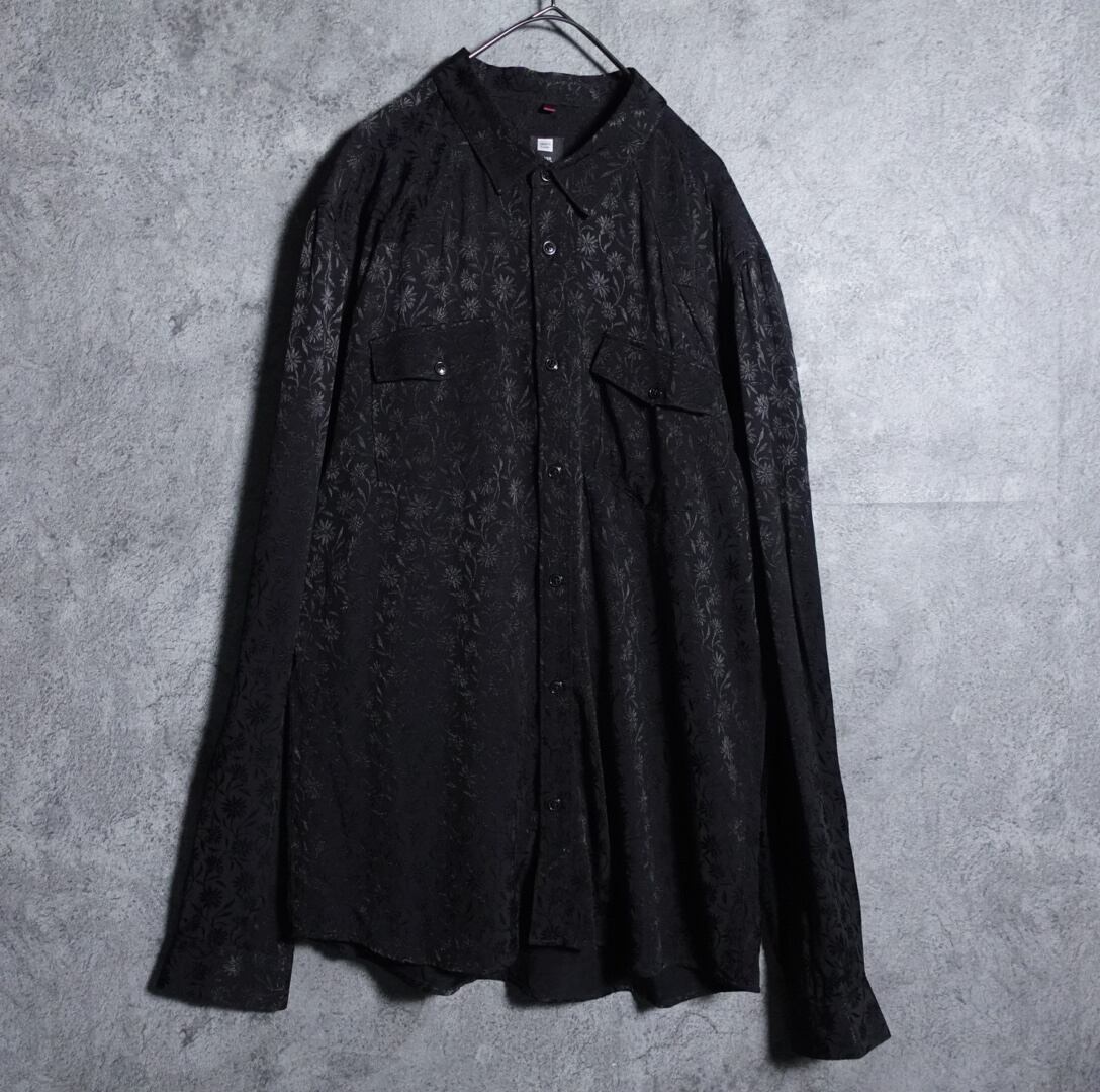 Black shadow flower patterned shirt