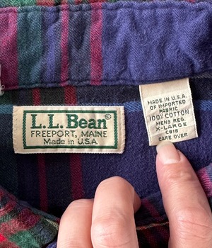 -L.L. Bean- Vintage 80-90s XL Check Shirt made in USA