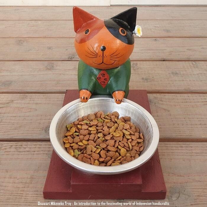 お座り三毛猫 餌入れ フードボール キャットフード トレー エサ入れ 水