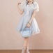 2色／レースケープリボンフレアワンピ ・78751