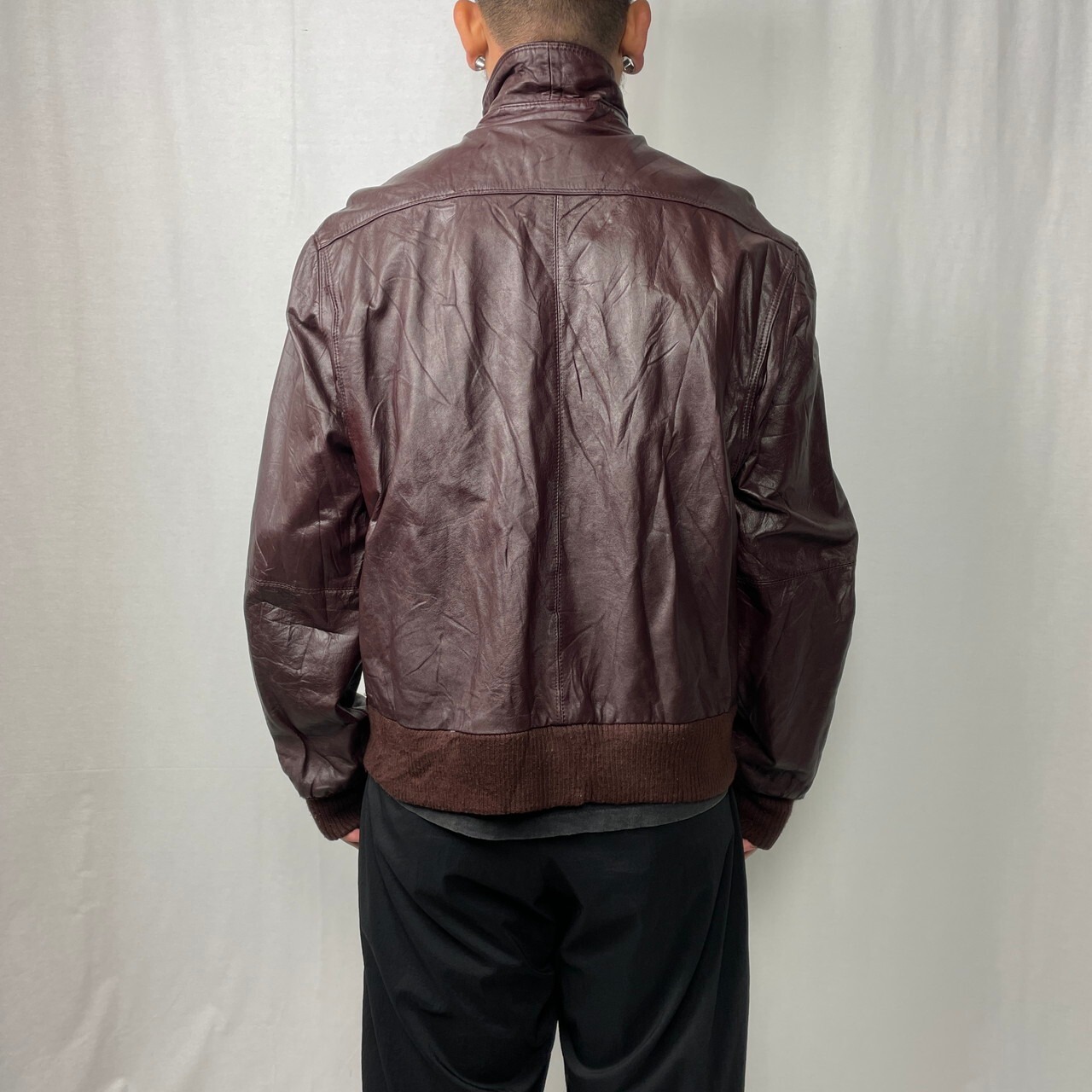 80年代 MEMBERS ONLY レザージャケット ハイネック レザー スポーツ 