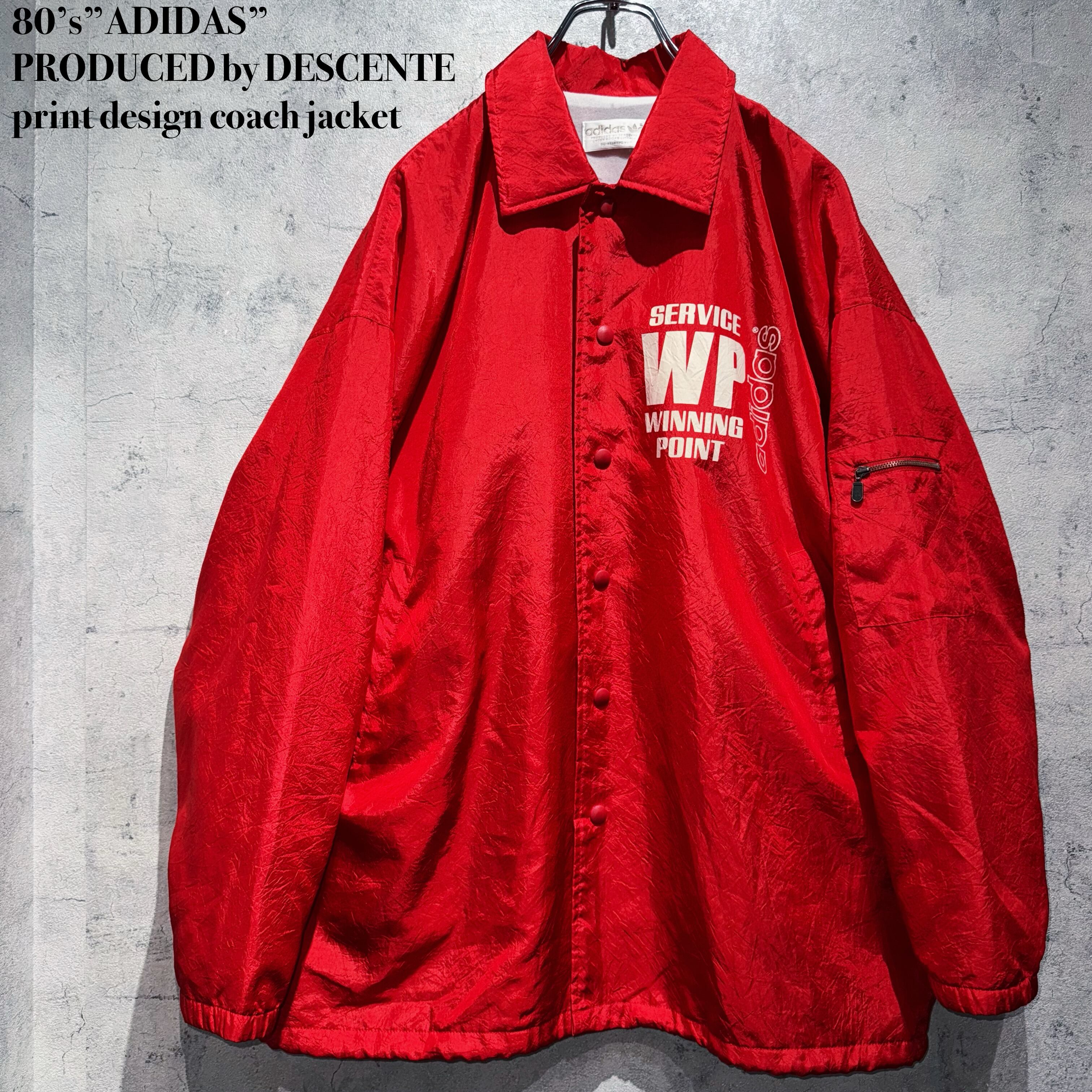 80’s”ADIDAS”PRODUCED by DESCENTE print design coach jacket