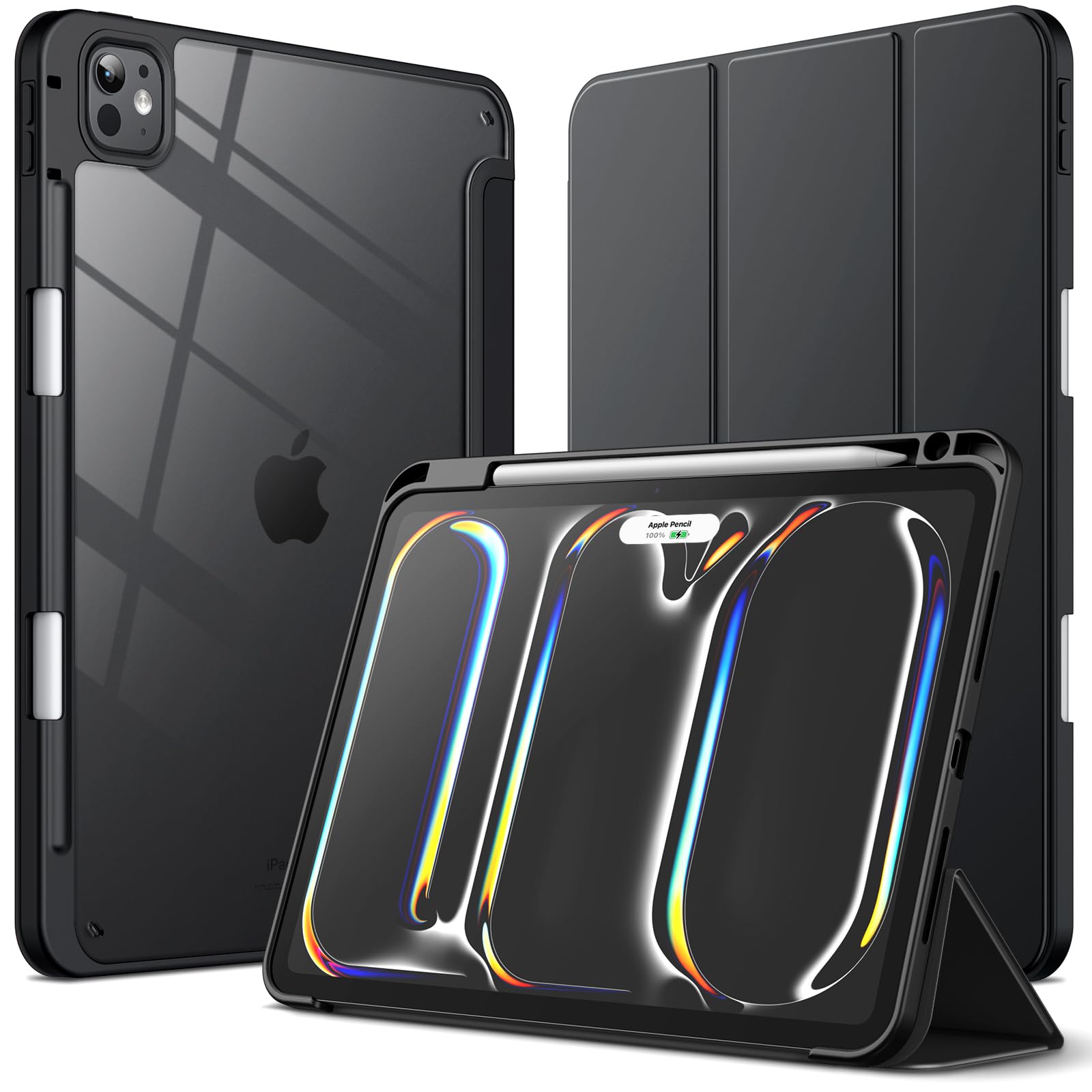 JETech iPad Pro 11インチ M5/M4 (2025/2024)用 ケースカバー (ブラック)
