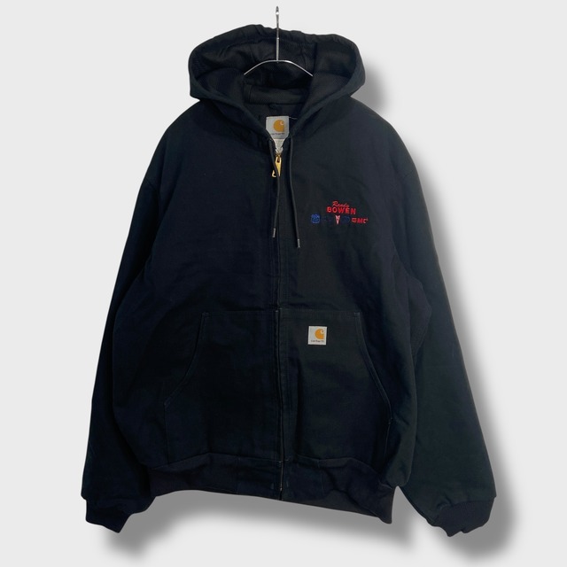 USA製 carhartt アクティブジャケット パーカー 黒 L 黒 企業