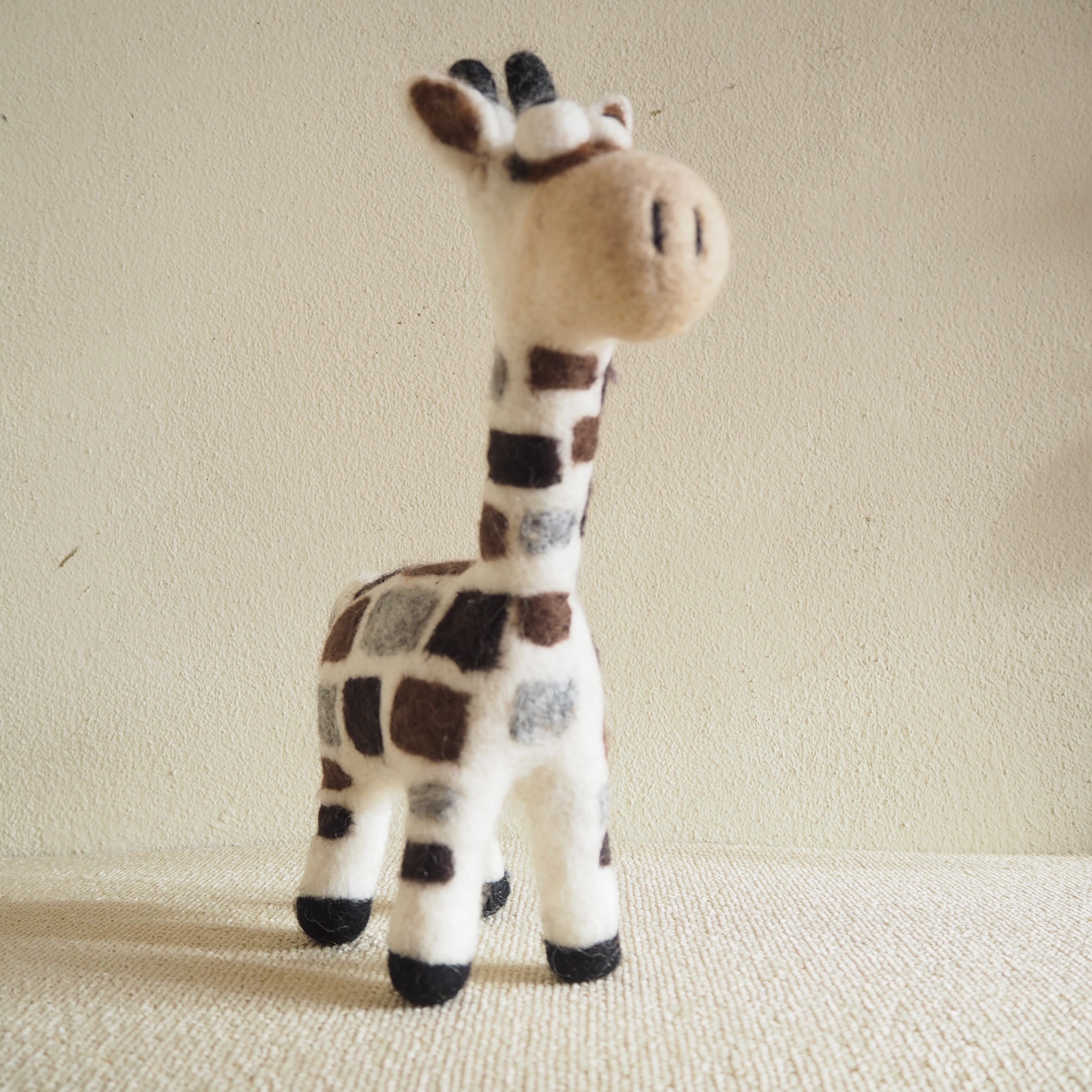 フェルト キリン ぬいぐるみ 羊毛フェルト オブジェ 置物 かわいい L Zappaya