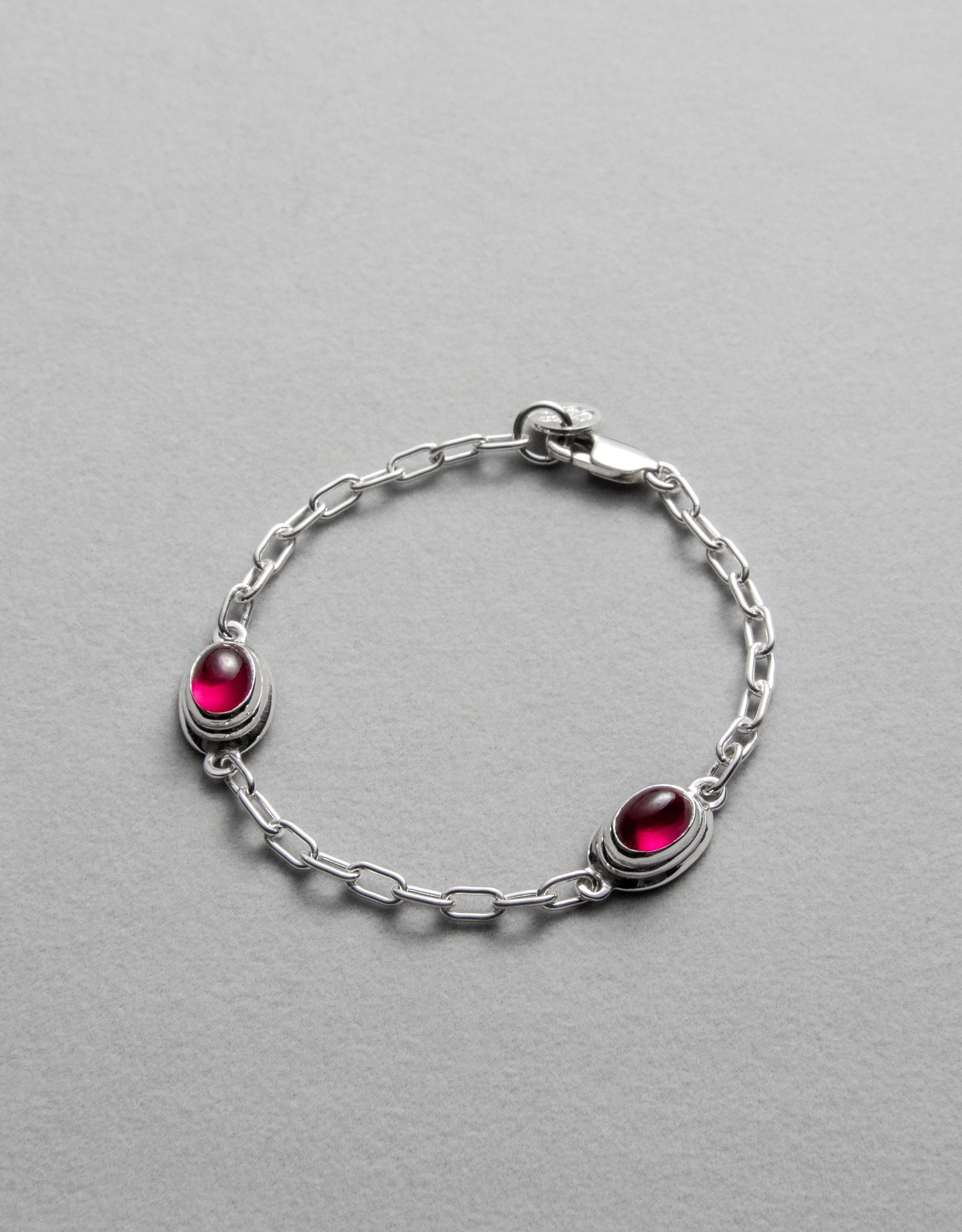 Chain Bracelet "Couleurs" Ruby