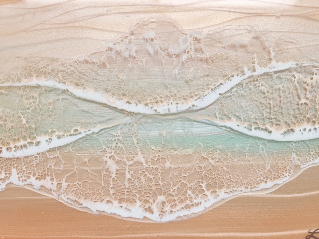 136.オーシャンレジンアート sunset beach 3wave
