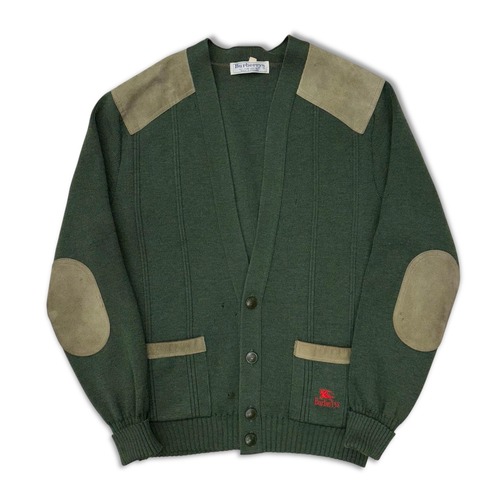 80s burberrys cardigan バーバリー　カーディガン　エルボーパッチ