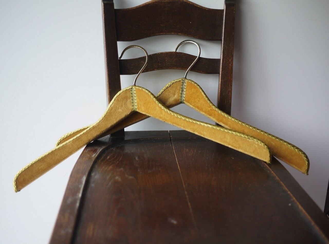 ドイツヴィンテージ ファブリックハンガー2本 Beige Kleiderbügel