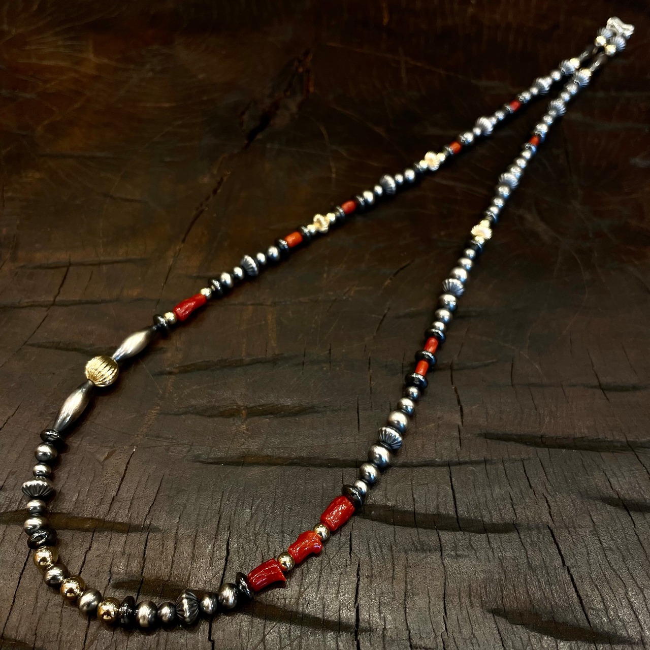 ブライト（Bright）ネックレス（Wave　All Coral)  60cm - 1