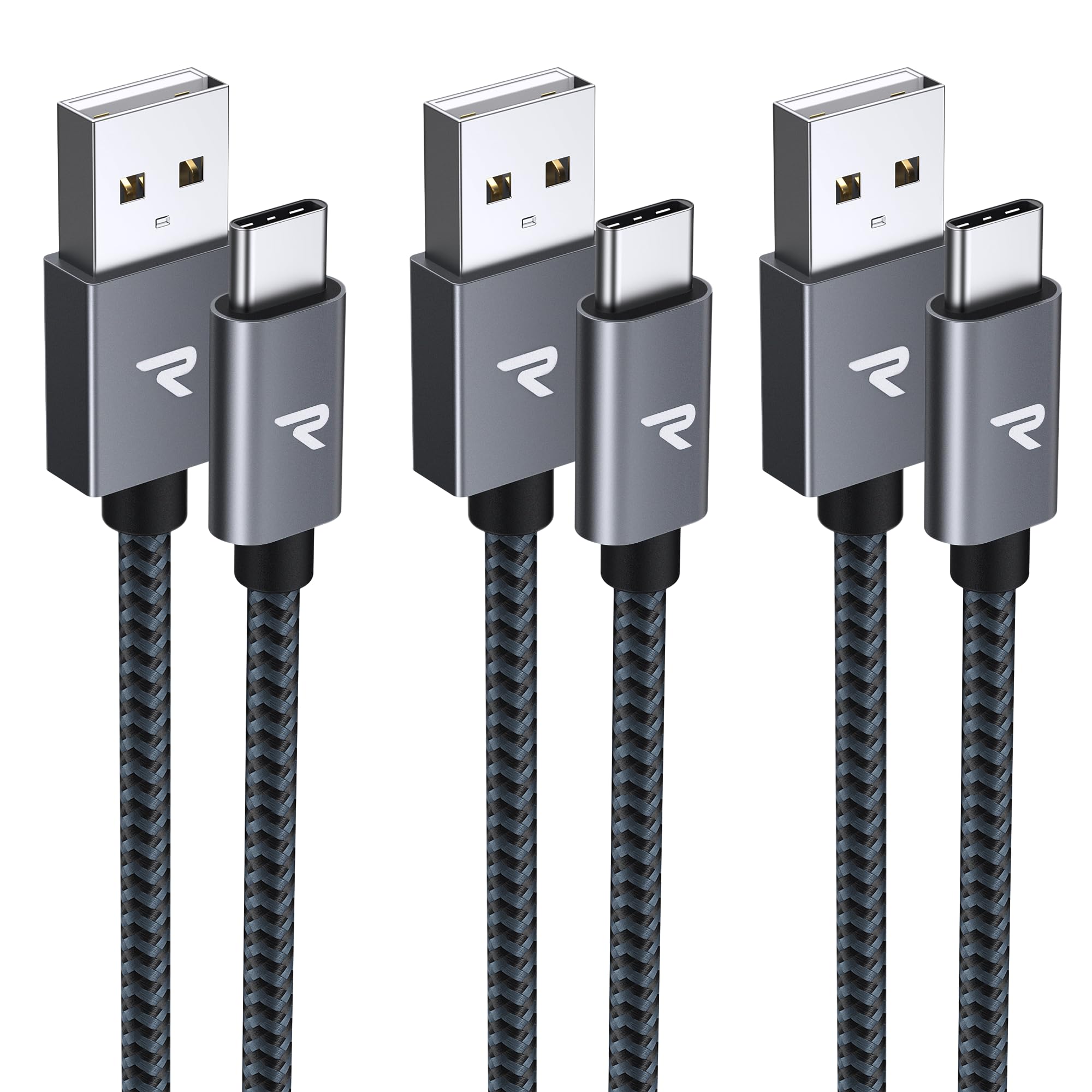 【在庫処分】【1m+1m+2m 3本/黒】RAMPOW usb c ケーブル タイプc ケーブル 15W QC3.0対応高速充電 USB-C & USB-A 2.0規格データ転送 iPhone17/Air/16/16e/15 充電 Sony Xperia/Samsung/Asus Zenfone/Fujitsu Arrows/PS5コントローラー タイプc多機種対応 在宅勤務支援