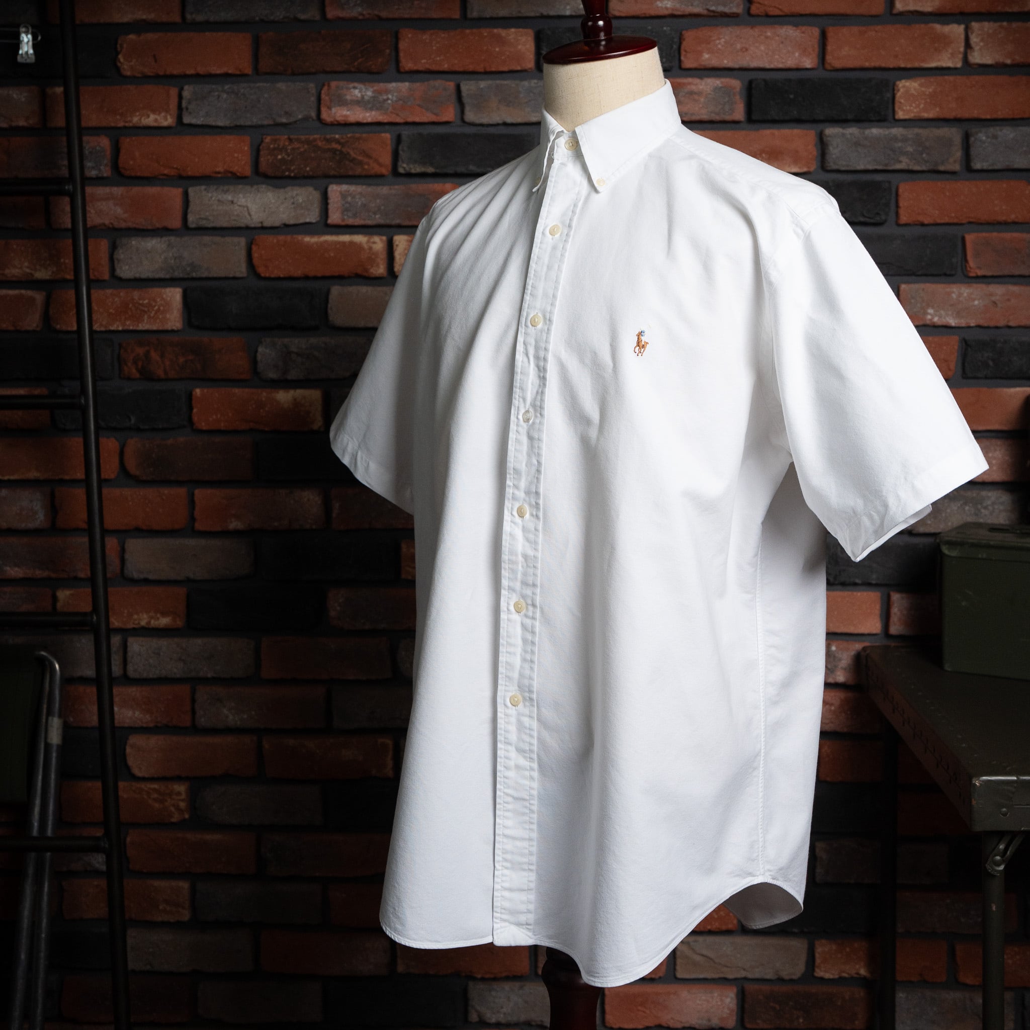 【X-LARGE】Ralph Lauren Short Sleeve Cotton BD Shirt "YARMOUTH" ラルフローレン ユーズド 半袖 ボタンダウンシャツ No.147