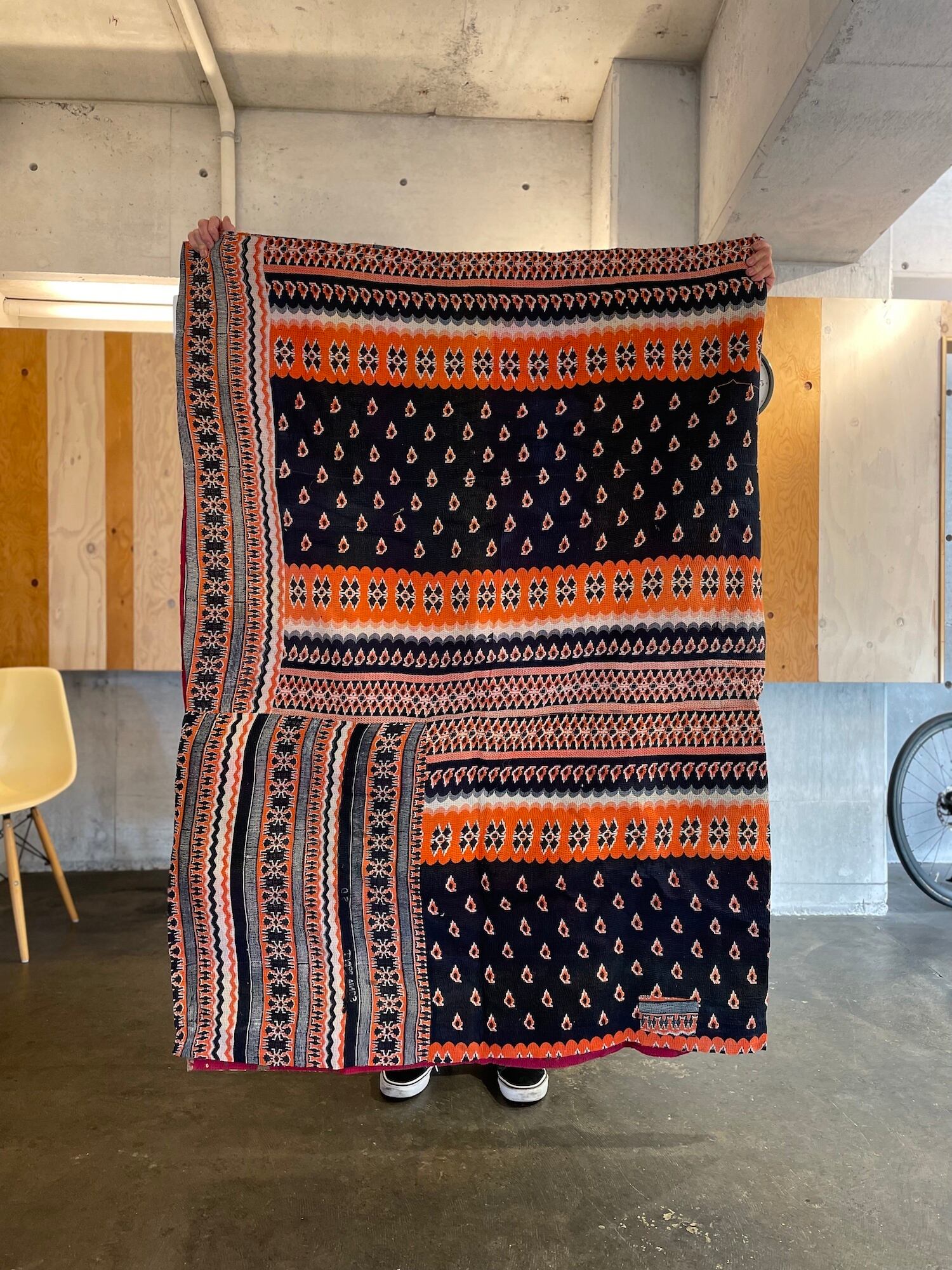 1点物】大判 Vintage kantha quilt no.126 カンタキルト ラリーキルト