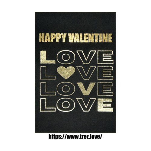 金箔押し バレンタインカード LOVE LOVE LOVE LOVE タイポグラフィ